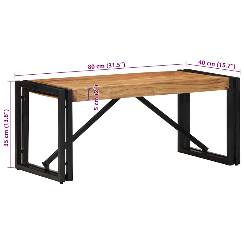 Soffbord 80x40x35 cm massivt trä akacia