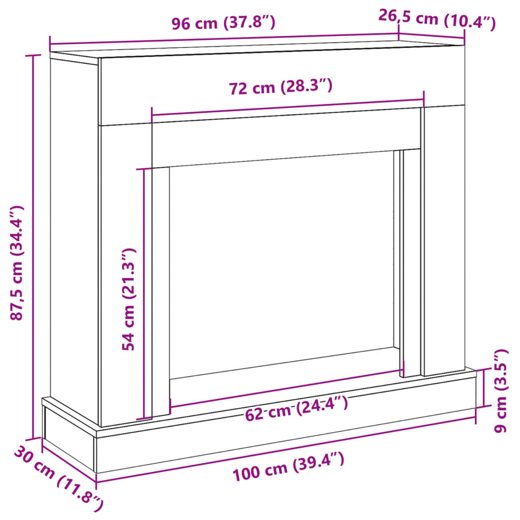 Spiselkrans rökfärgad ek 100x30x87,5 cm konstruerat trä