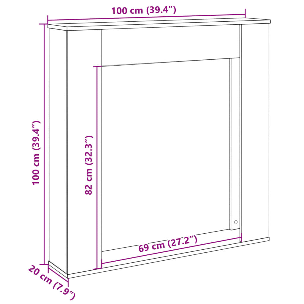 Spiselkrans 100x20x100 cm konstruerat trä