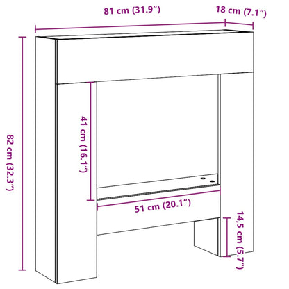 Spiselkrans svart 81x18x82 cm konstruerat trä