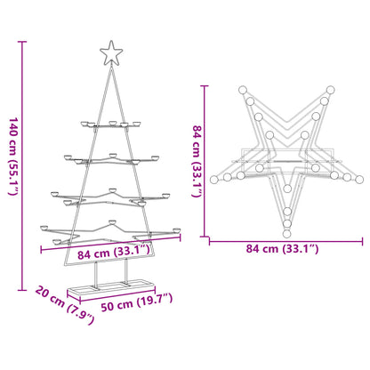 Julgran i metall svart 140 cm