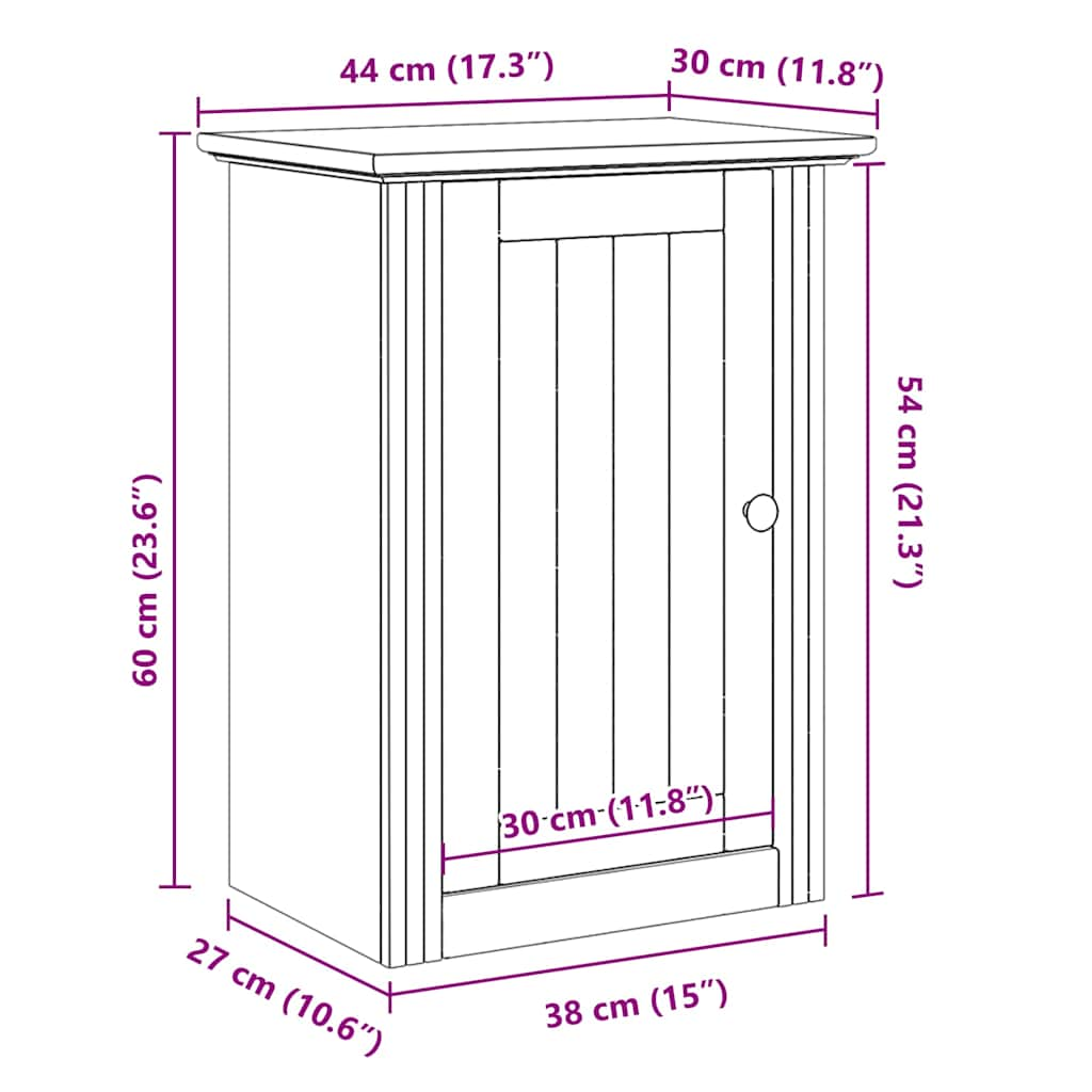 Väggmonterat badrumsskåp BODO vit 44x30x60 cm