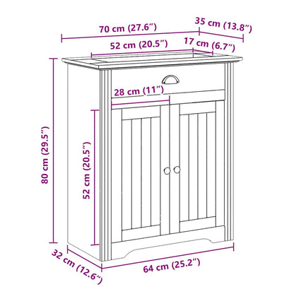 Tvättställsskåp BODO vit 70x35x80 cm