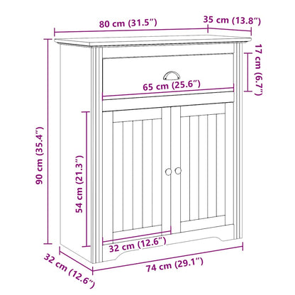 Hallskåp BODO vit 80x35x90 cm