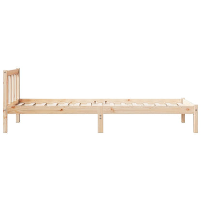 Sängram utan madrass extra lång 90x210 cm massiv furu