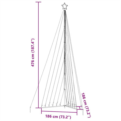 LED julgran 789 LEDs blå 476 cm