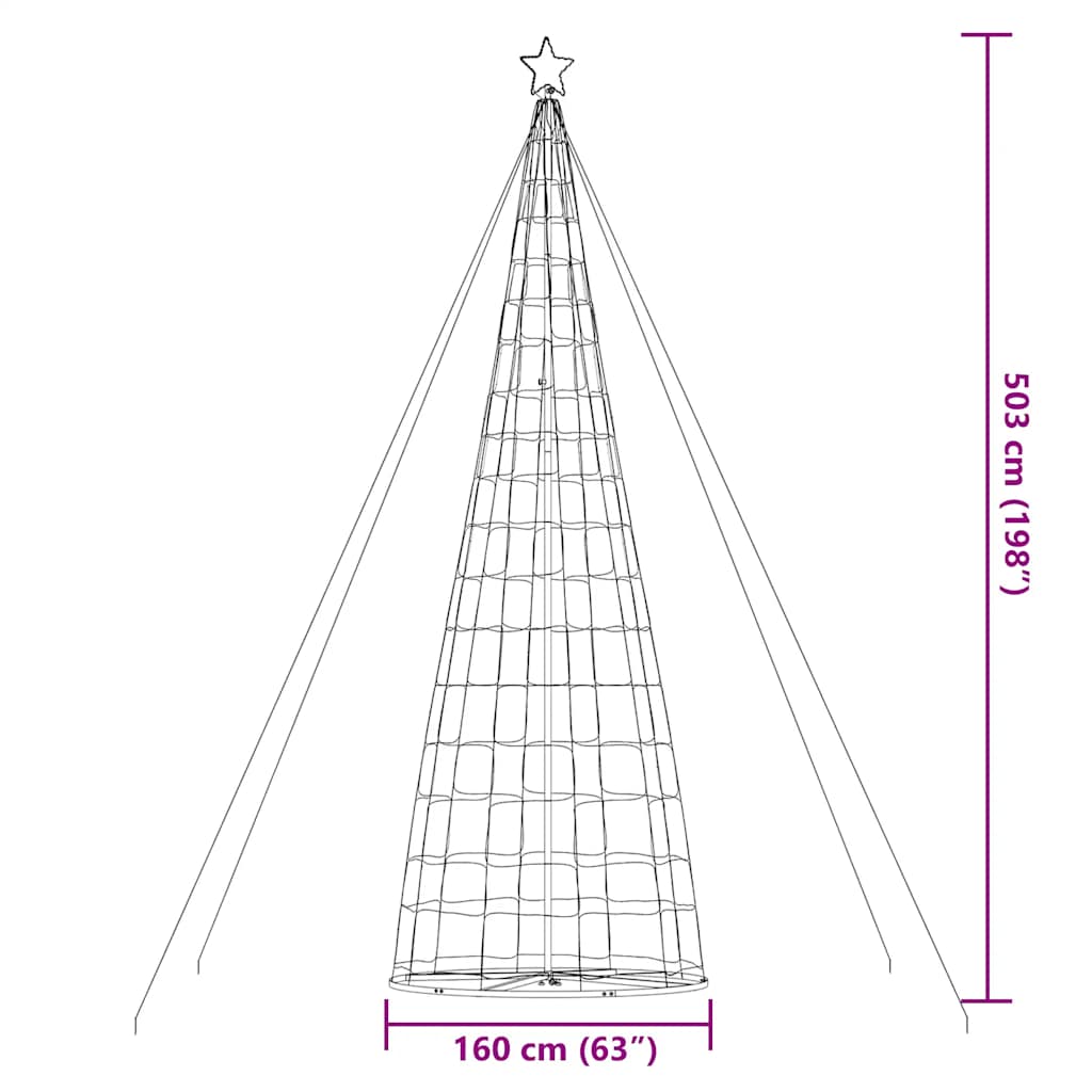 LED julgran 1534 LEDs blå 503 cm