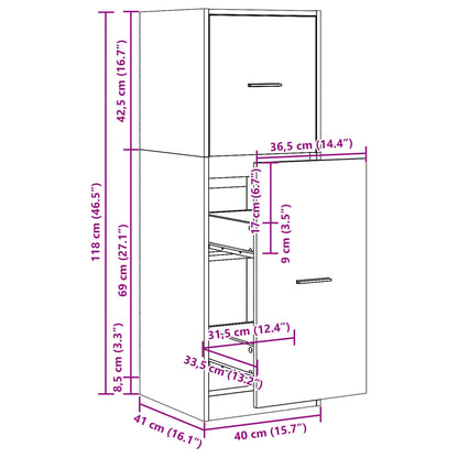 Apoteksskåp vit 40x41x118 cm konstruerat trä