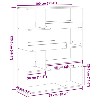 Bokhylla artisian ek 100x33x125,5 cm konstruerat trä