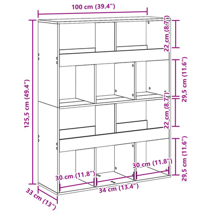 Bokhylla sonoma-ek 100x33x125,5 cm konstruerat trä