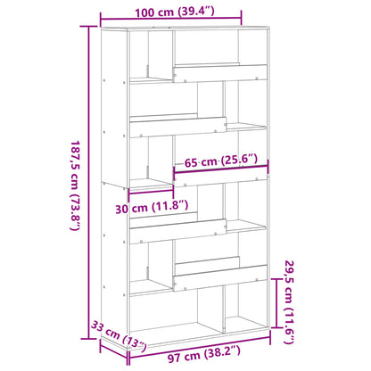 Rumsavdelare vit 100x33x187,5 cm konstruerat trä