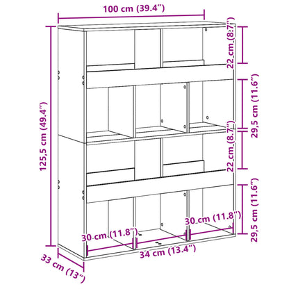 Rumsavdelare svart 100x33x125,5 cm konstruerat trä