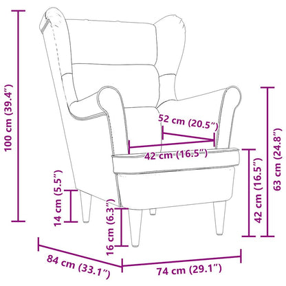 Fåtölj Jeans Blå 74x84x100 cm tyg