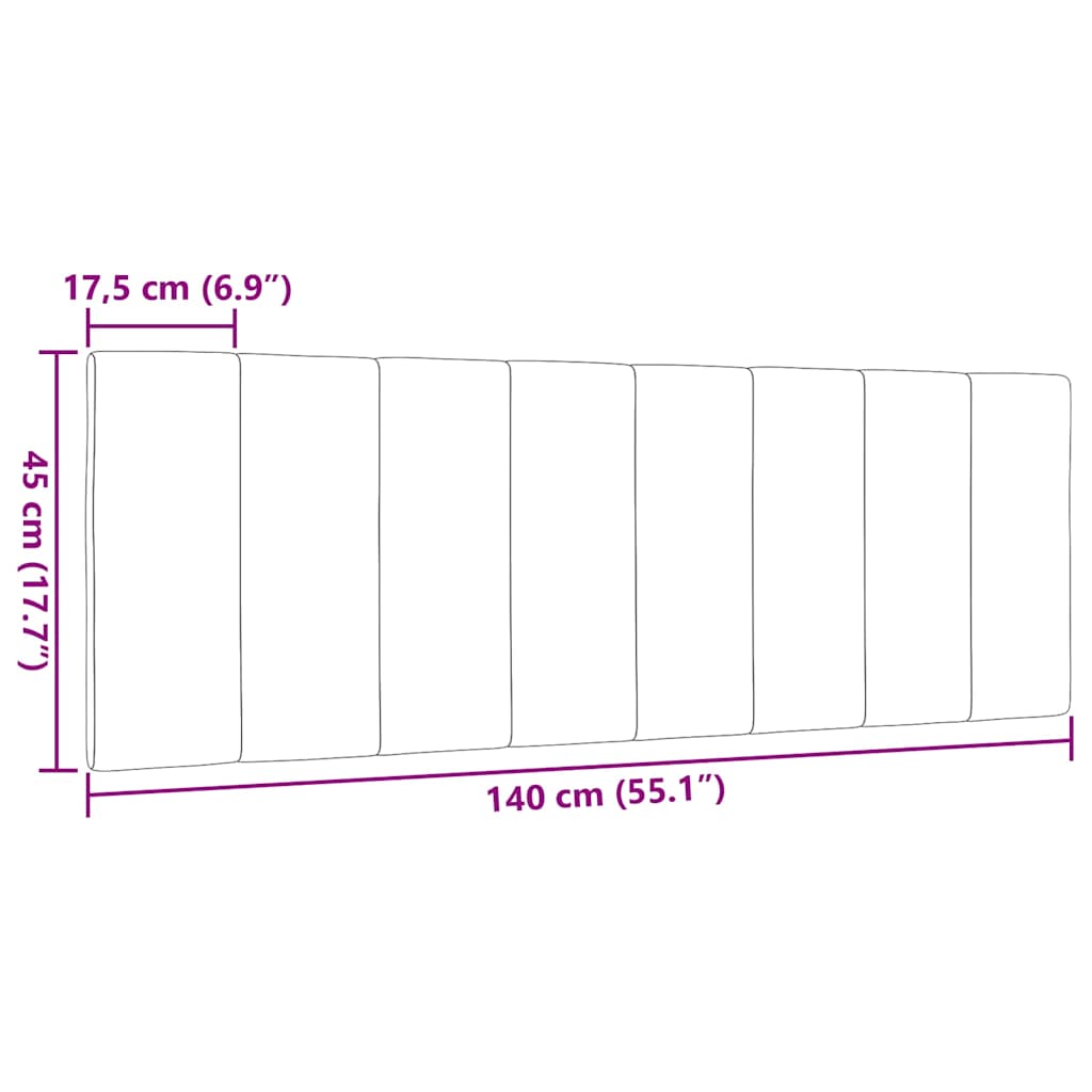 Dyna till huvudgavel ljusgrå 140 cm tyg