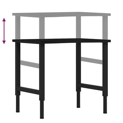 Arbetsbänk mörkbrun 80x60x(71,5-98) cm massiv ek