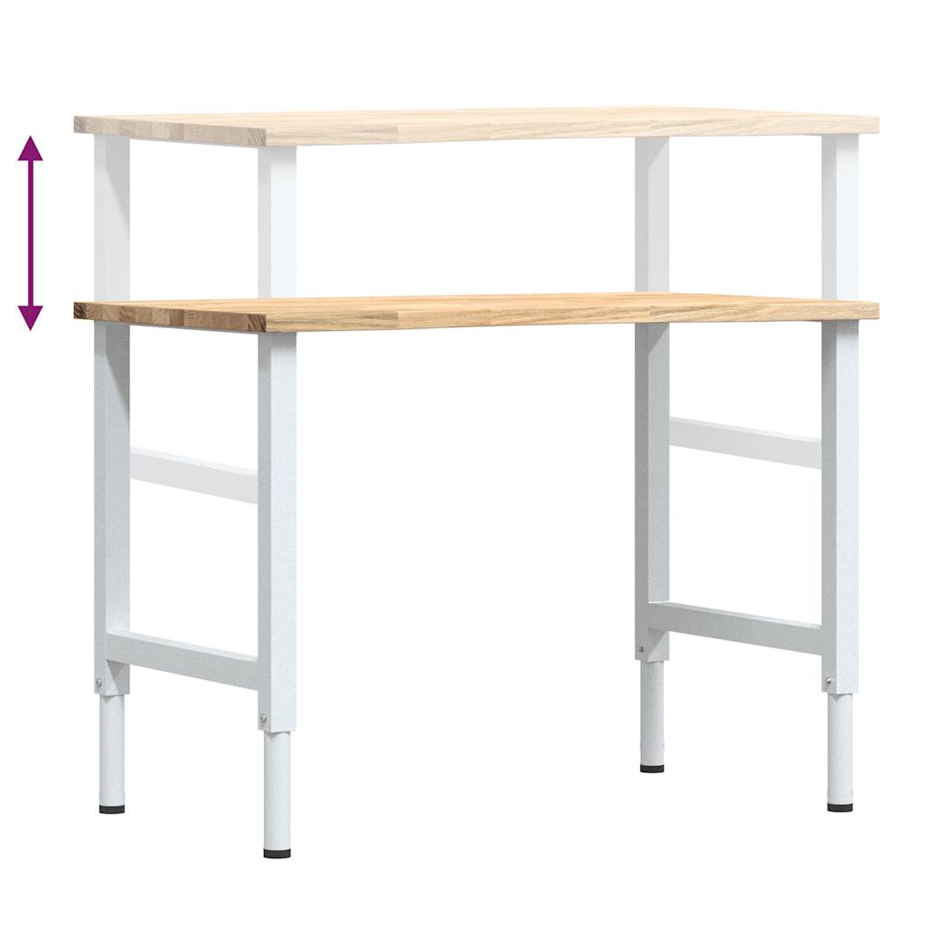 Arbetsbänk 100x60x(71,5-98) cm massiv ek