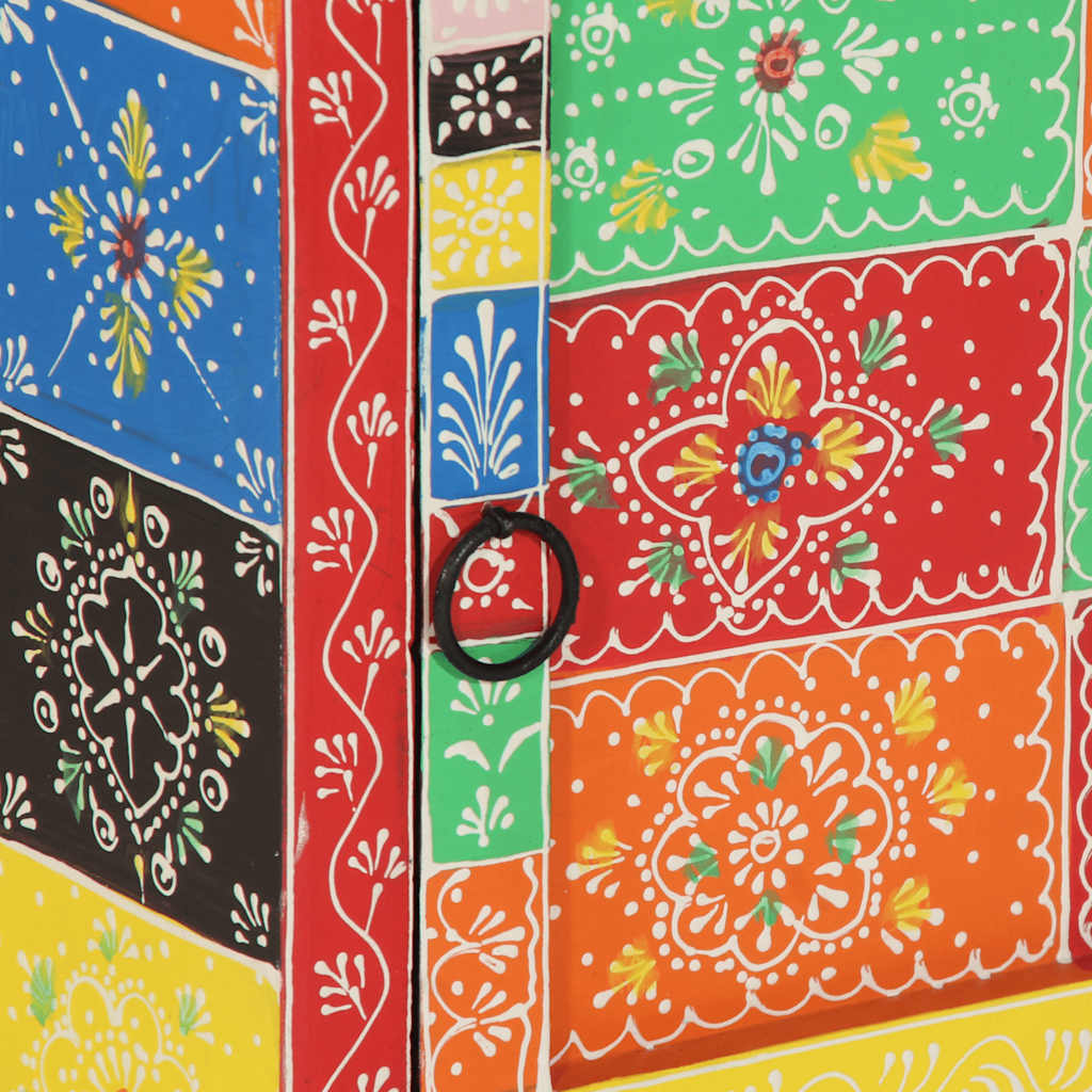 Sängbord 2 st flerfärgad 40x35x45 cm mango i massivt trä