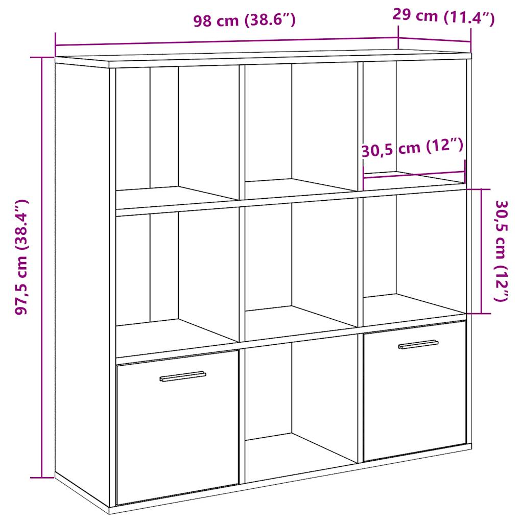 Bokhylla artisan ek 98x29x97,5 cm konstruerat trä