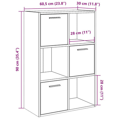 Bokhylla åldrat trä 60,5x30x90 cm konstruerat trä