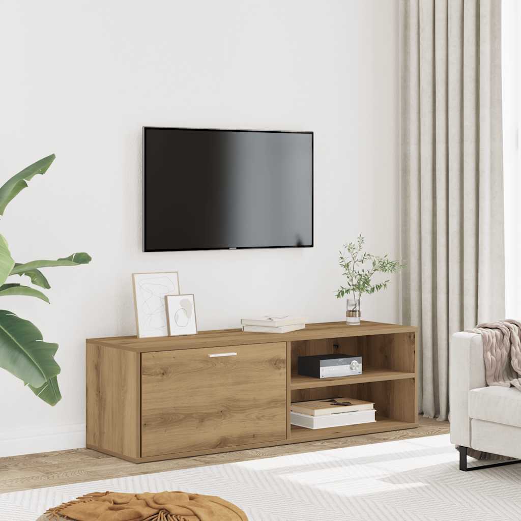 Tv-bänk ek 120x34x37 cm konstruerat trä