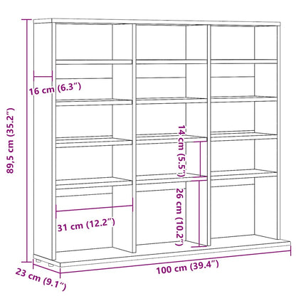 CD-bänk åldrat trä 100x23x89,5 cm konstruerat trä