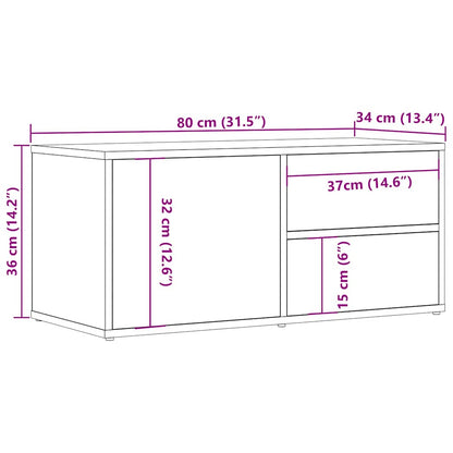 Tv-bänk artisan ek 80x34x35,5 cm konstruerat trä