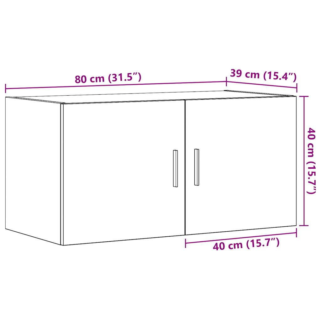 Väggskåp artisan ek 80x39x40 cm konstruerat trä