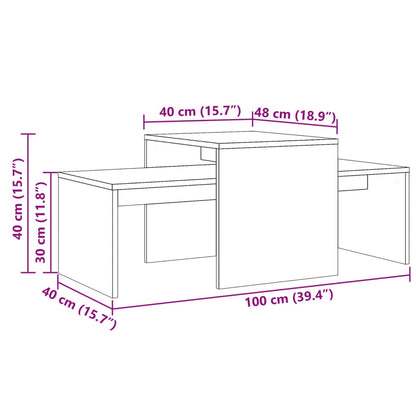 Soffbord artisian ek 100x48x40 cm konstruerat trä