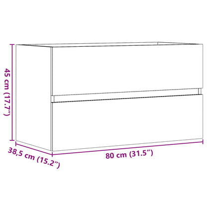 Badrumsskåp åldrat trä 80x38,5x45 cm konstruerat trä