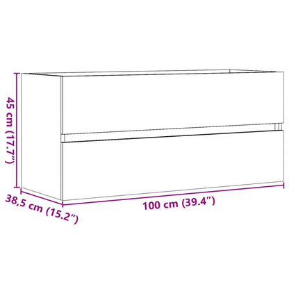 Tvättställsskåp ek 100x38,5x45 cm konstruerat trä