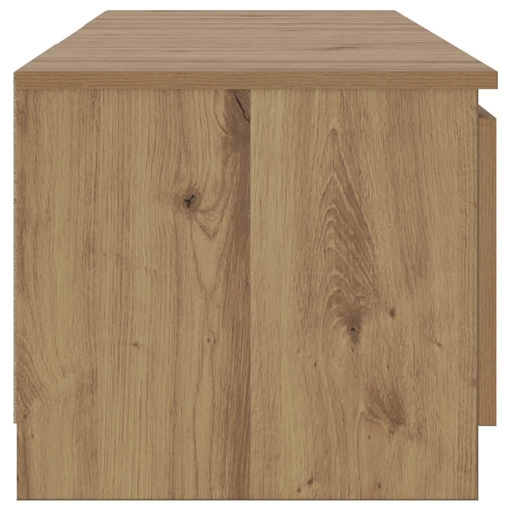 TV-bänk med LED-lampor artisan ek 140x40x36cm konstruerat trä