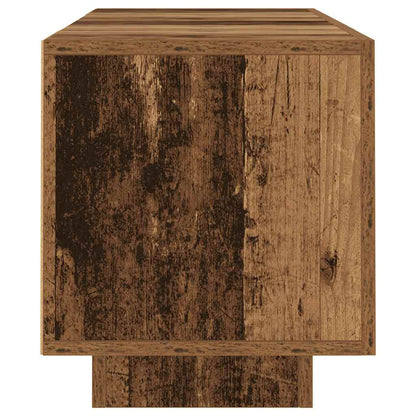 TV-bänk med LED-lampor åldrat trä 160x35x40 cm konstruerat trä