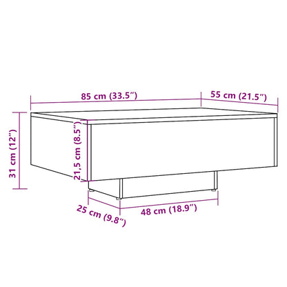 Soffbord åldrat trä 85x55x31 cm konstruerat trä