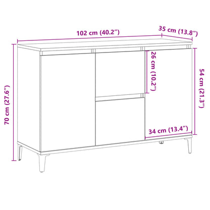 Skänk artisan ek 102x35x70 cm konstruerat trä