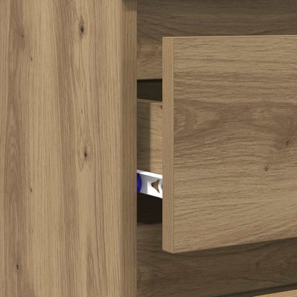 Sängbord 2 st artisan ek 40x35x62,5 cm konstruerat trä