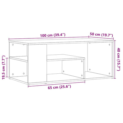 Soffbord artisan ek 100x50x40 cm konstruerat trä