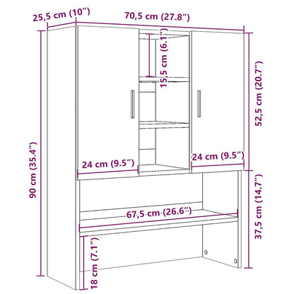 Tvättmaskinsskåp artisan ek 70,5x25,5x90 cm