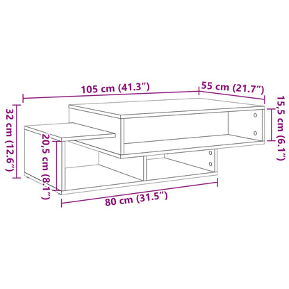 Soffbord artisian ek 105x55x32 cm konstruerat trä