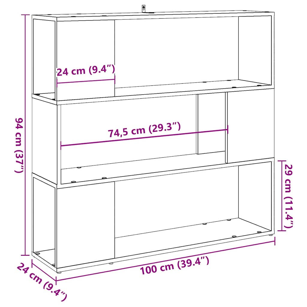 Bokhylla/rumsavdelare artisan ek 100x24x94 cm