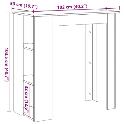 Barbord med hyllor artisan ek 102x50x103,5 cm konstruerat trä