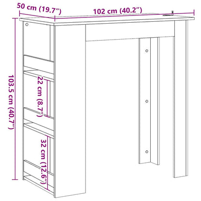 Barbord med förvaringshyllor artisan ek 102x50x103,5 cm