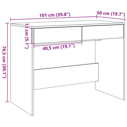 Skrivbord åldrat trä 101x50x76,5 cm konstruerat trä