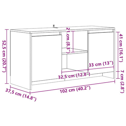 Tv-bänk åldrat trä 102x37,5x52,5 cm konstruerat trä