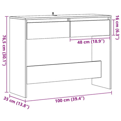 Avlastningsbord artisan ek 100x35x76,5 cm konstruerat trä