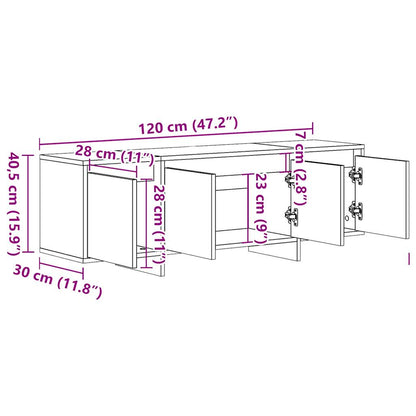 TV-bänk artisan ek 120x30x40,5 cm konstruerat trä