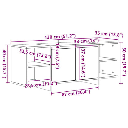 Tv-bänk åldrat trä 130x35x50 cm konstruerat trä