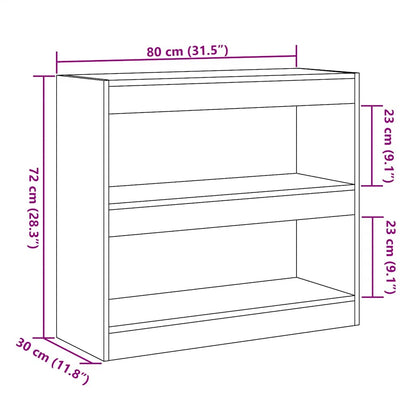 Bokhylla/Rumsavdelare gammalt trä 80x30x72 cm