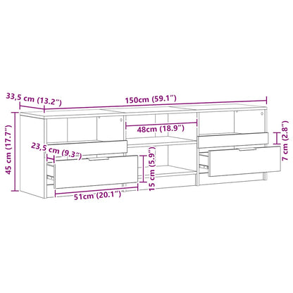Tv-bänk artisan ek 150x33,5x45 cm konstruerat trä