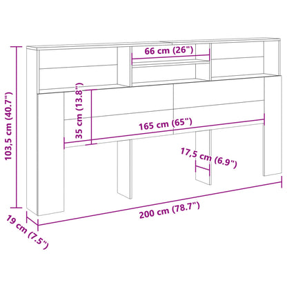 Sänggavel m förvaring artisian ek 200x19x103,5 cm konstr. trä