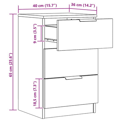 Sängbord 2 st artisan ek 40x36x65 cm konstruerat trä